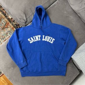 Vintage Champs Saint Louis Billikens Blue Hoodie Size Medium Spell out Logo